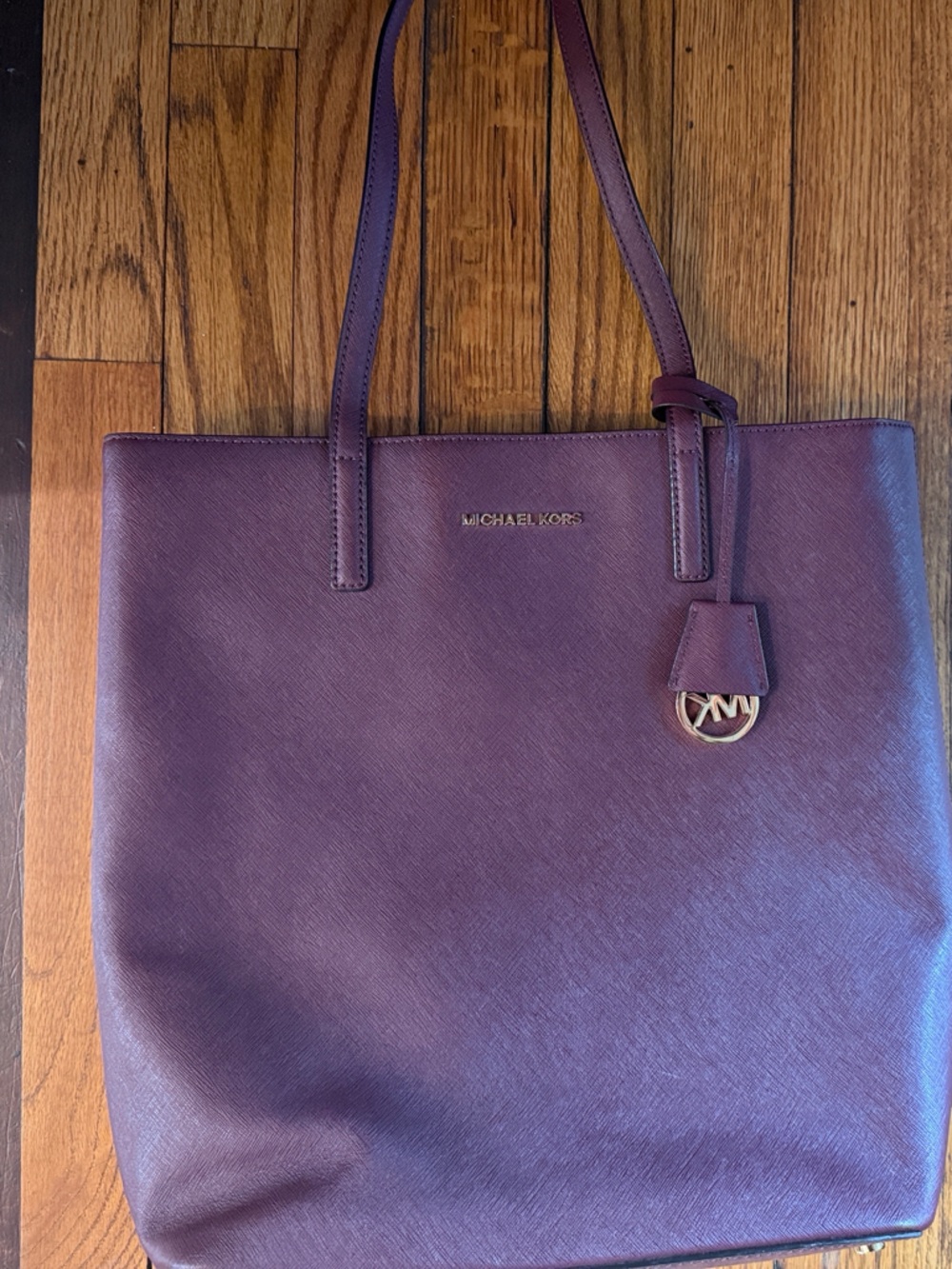 Michael Kors Maroon Saffiano Leather Tote